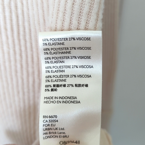 We The Free Juicy Oversized Rib Knit Cowl Neck Split Tulip Back Sweater Cream M - Picture 5 of 12